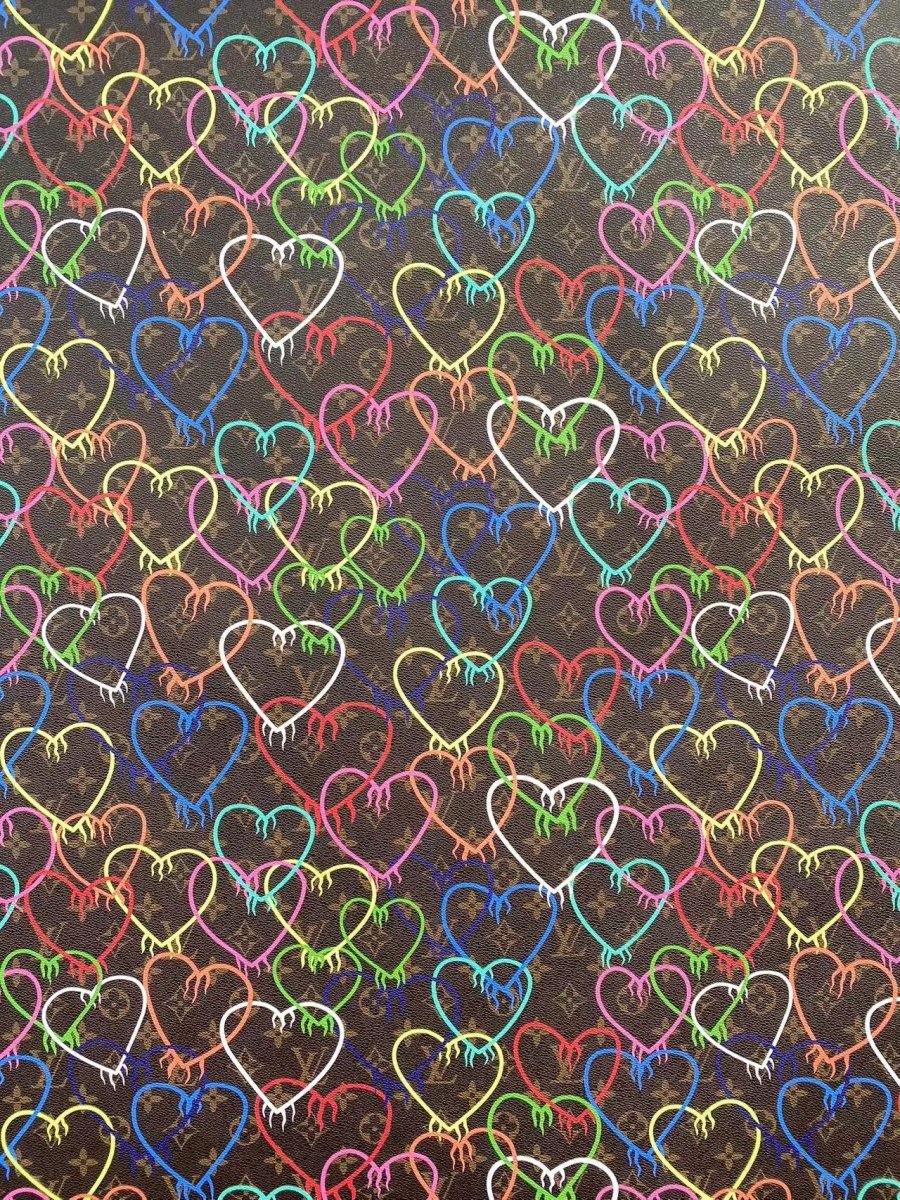 New LV Heat Designer Faux Leather Sheet for DIY Handmade Projects - mingfabricstore
