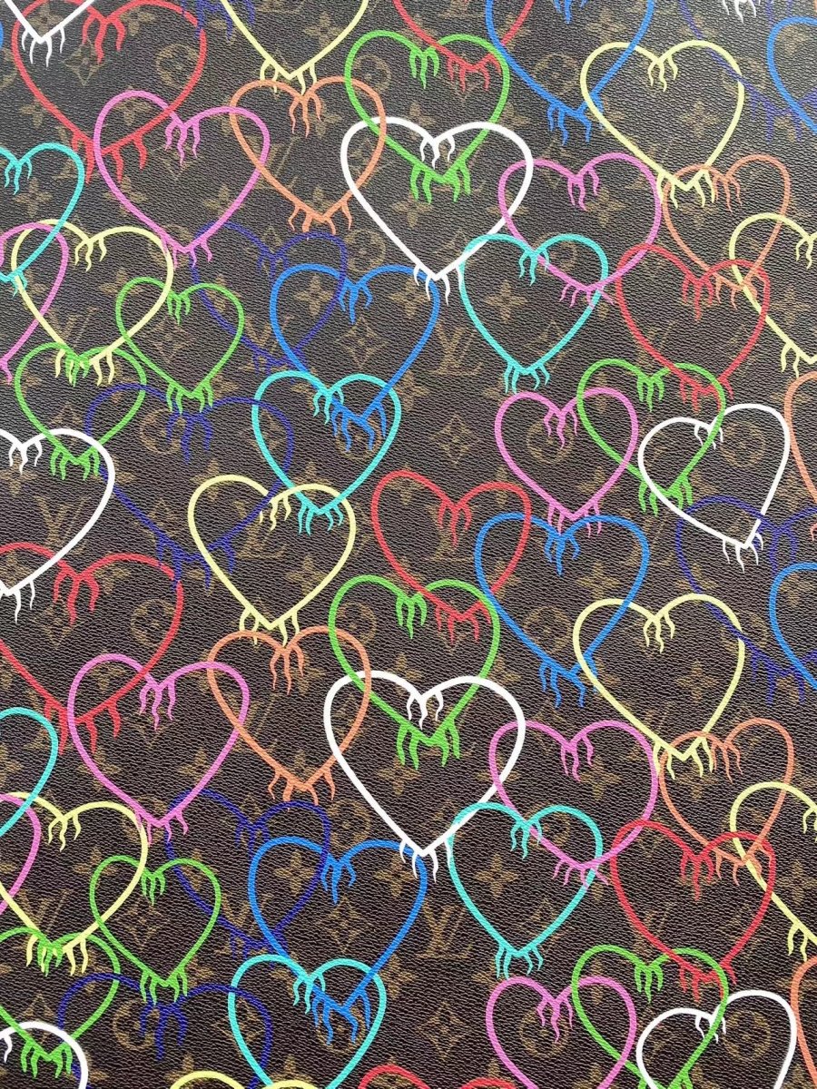 New LV Heat Designer Faux Leather Sheet for DIY Handmade Projects - mingfabricstore