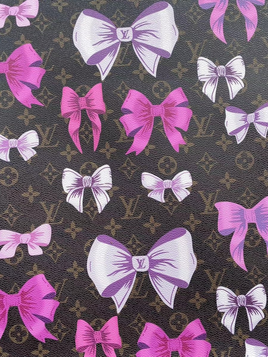 New LV Louis Vuitton Bow Leather Vinyl Fabric for Handmade Bag Custom - mingfabricstore