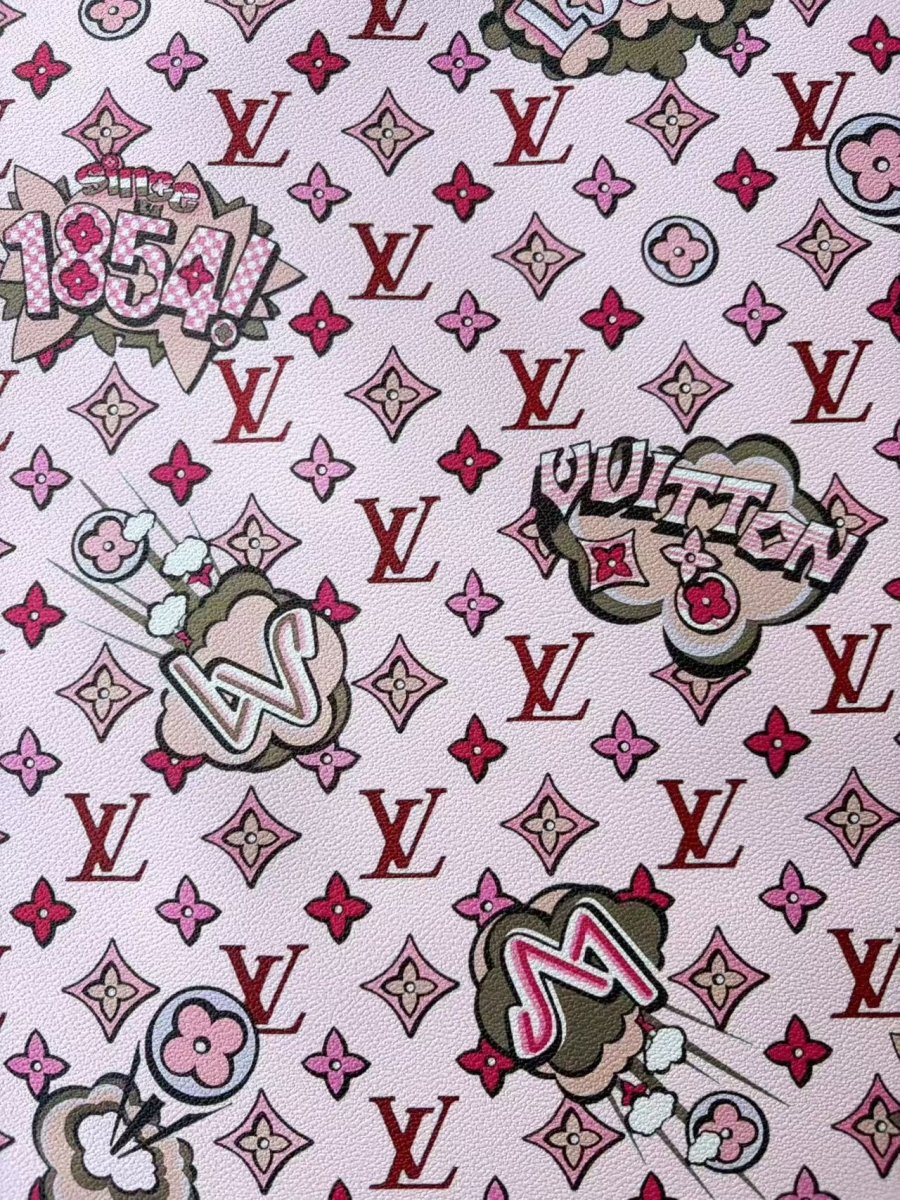 New Pink LV Designer Leather Sold by Yard Crafts DIY Projects - mingfabricstore
