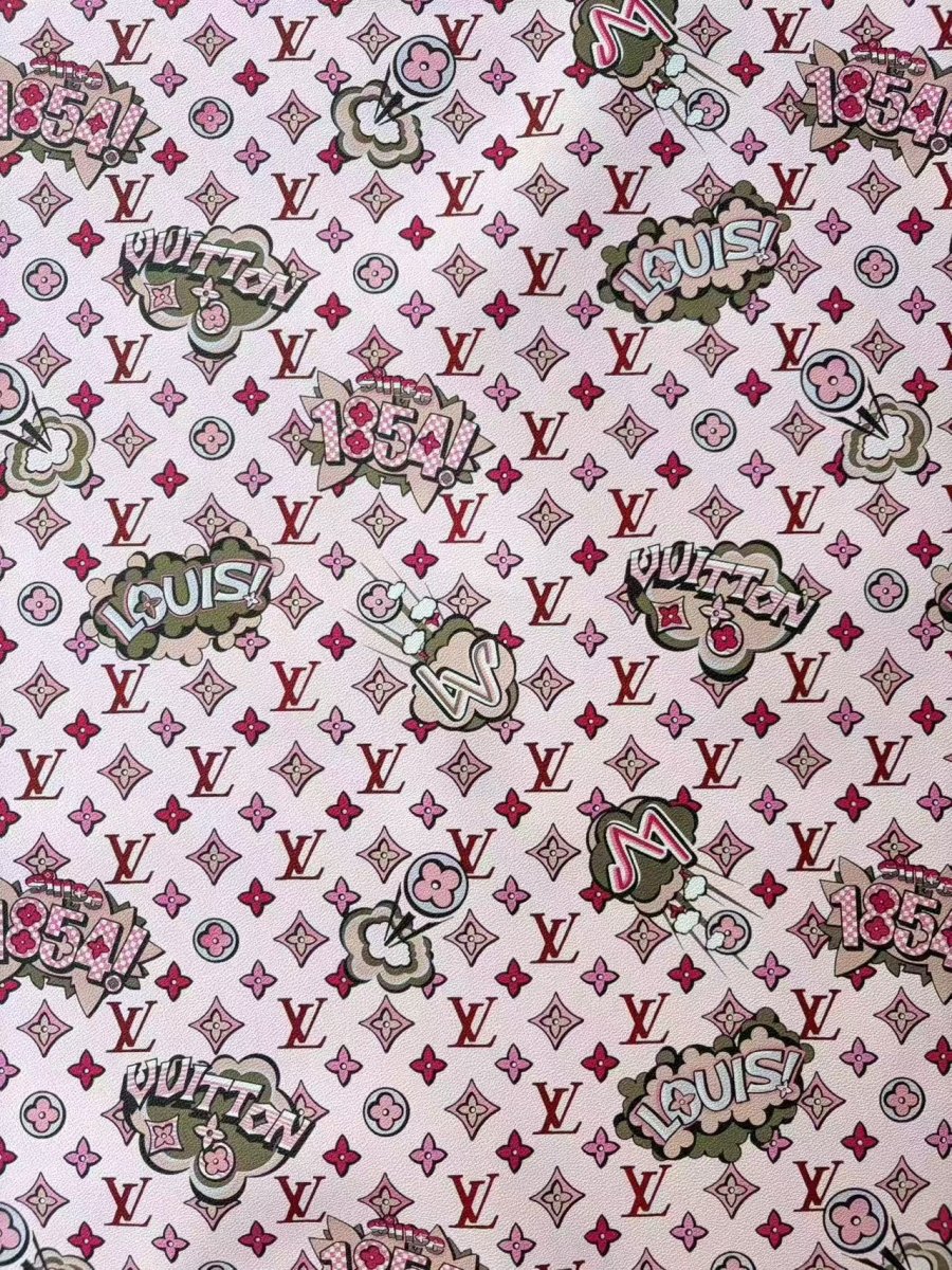 New Pink LV Designer Leather Sold by Yard Crafts DIY Projects - mingfabricstore