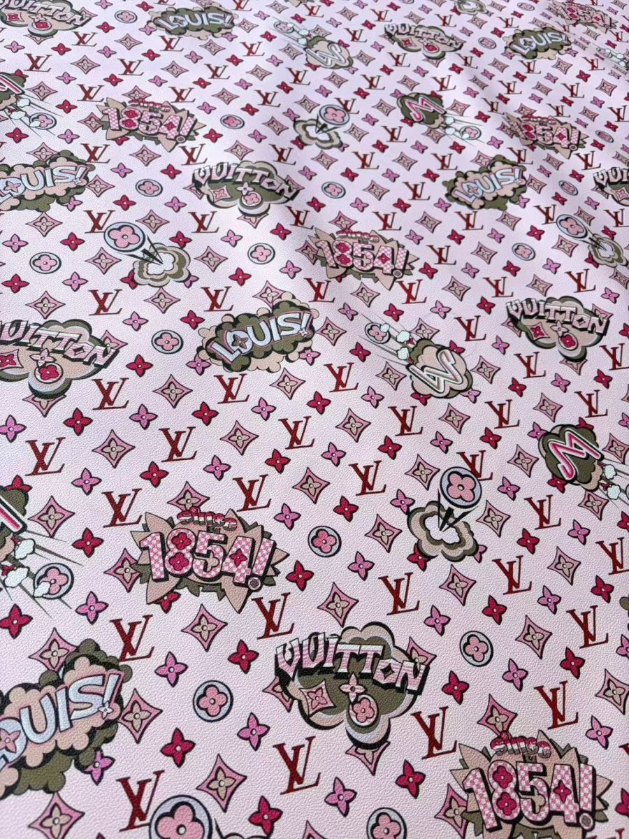New Pink LV Designer Leather Sold by Yard Crafts DIY Projects - mingfabricstore