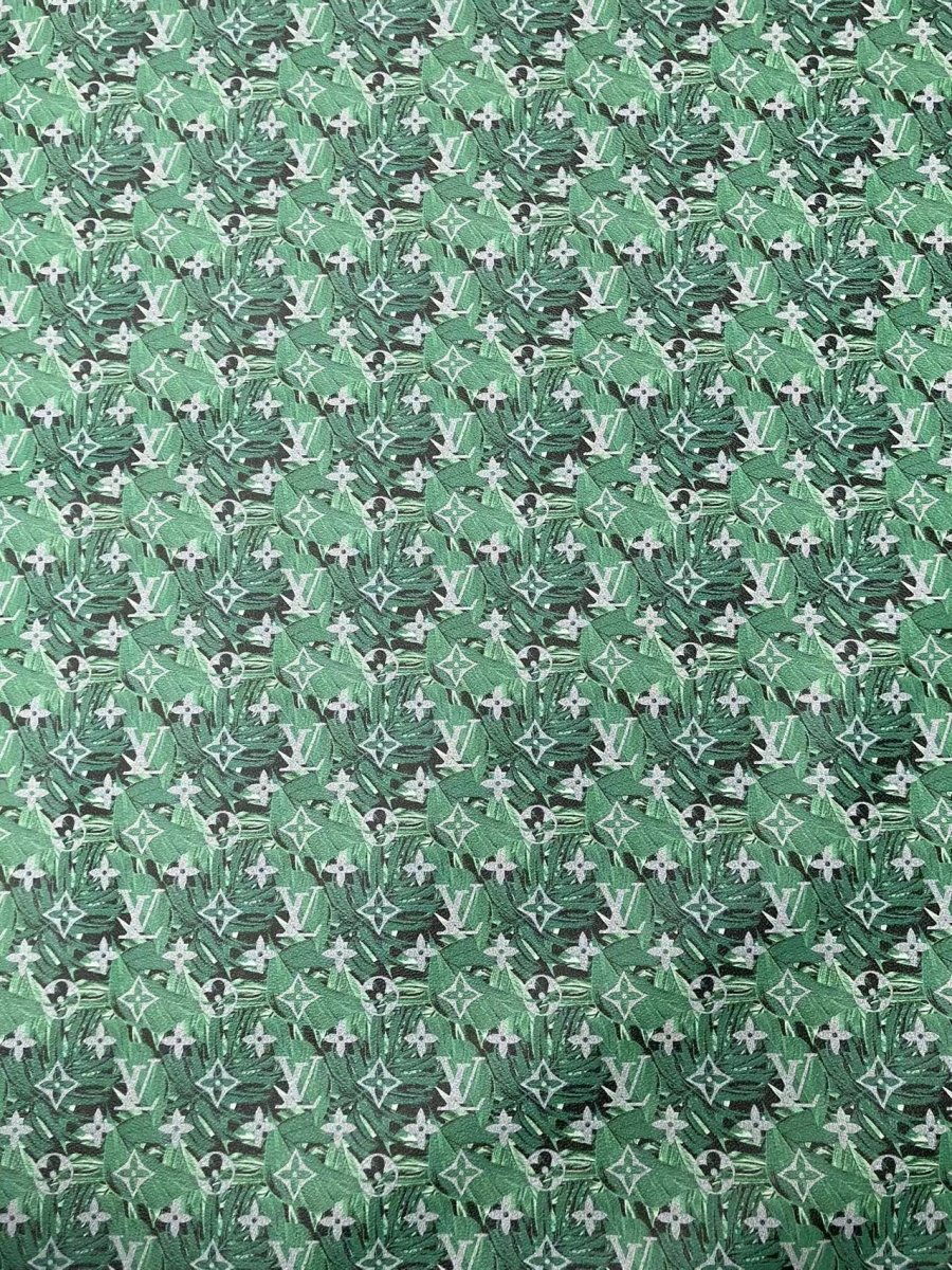 New Trending Green Forest Camo LV for Custom Sneakers Handcrafted - mingfabricstore