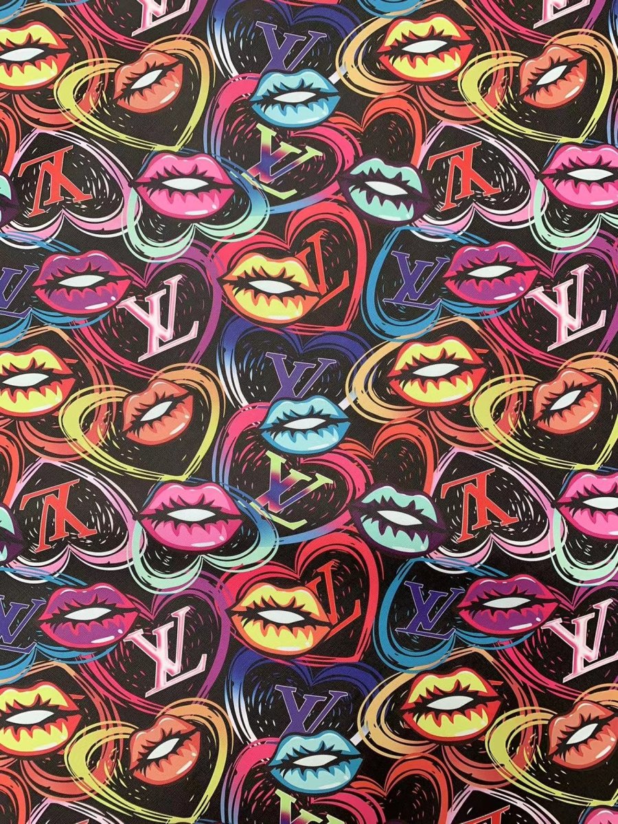 New Trending LV Lips Designer Vinyl for DIY Crafts Handmade Sneakers - mingfabricstore