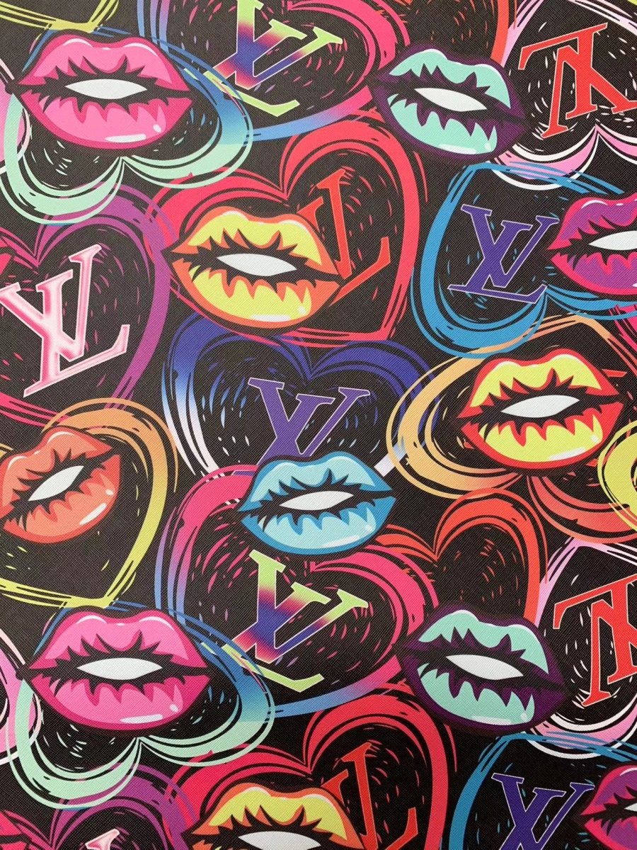 New Trending LV Lips Designer Vinyl for DIY Crafts Handmade Sneakers - mingfabricstore