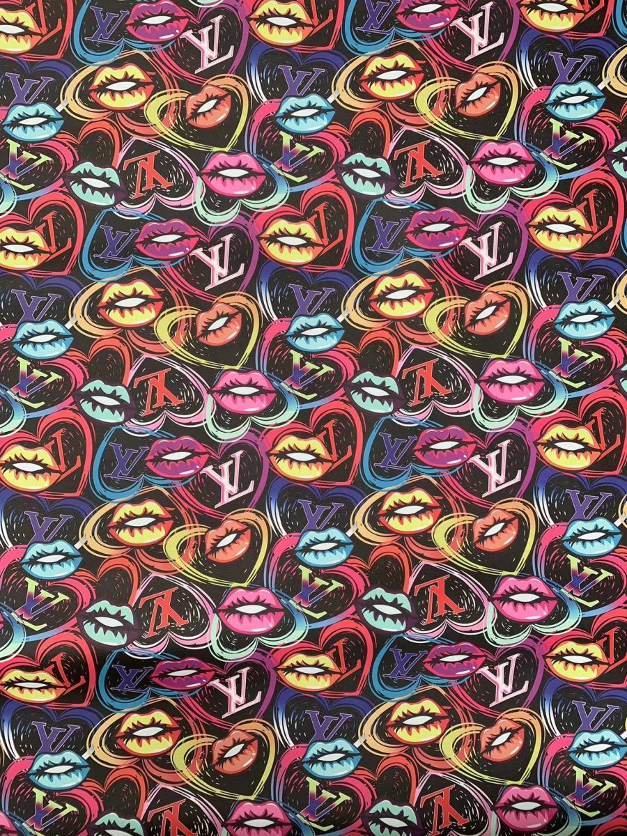 New Trending LV Lips Designer Vinyl for DIY Crafts Handmade Sneakers - mingfabricstore