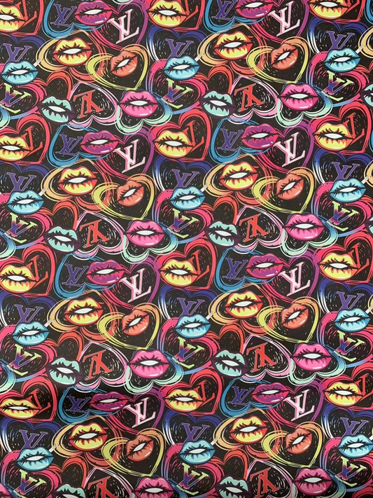 New Trending LV Lips Designer Vinyl for DIY Crafts Handmade Sneakers - mingfabricstore