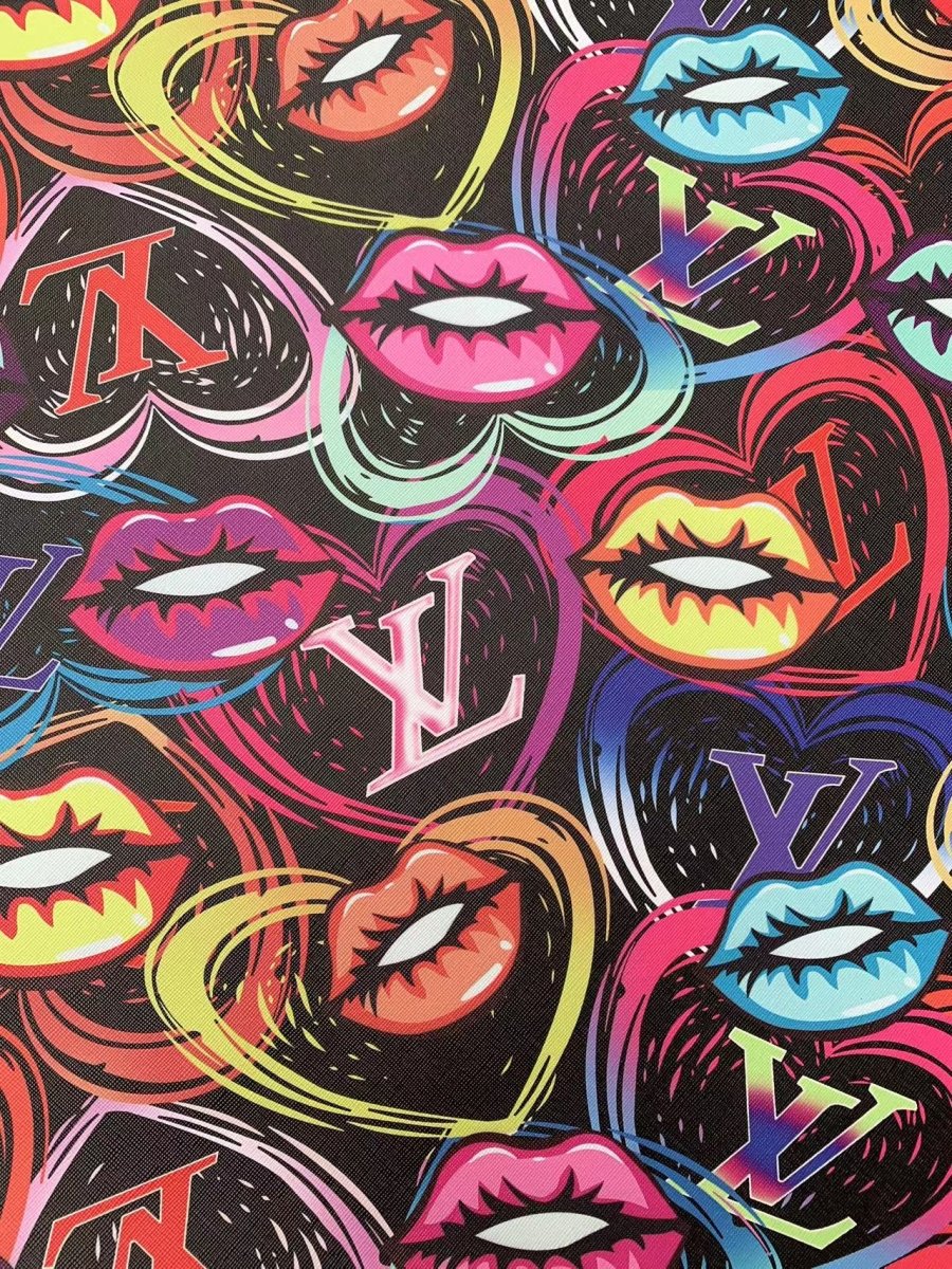 New Trending LV Lips Designer Vinyl for DIY Crafts Handmade Sneakers - mingfabricstore