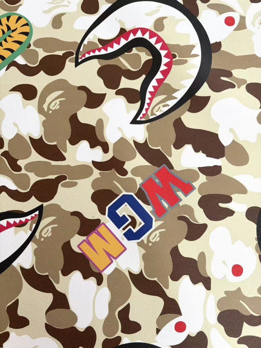 New WGM Bape Custom Sneaker Leather Sheet for DIY Crafts - mingfabricstore