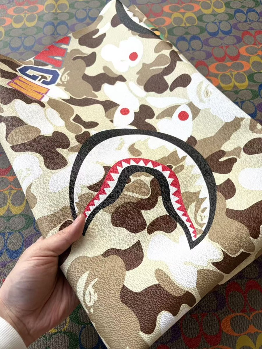 New WGM Bape Custom Sneaker Leather Sheet for DIY Crafts - mingfabricstore