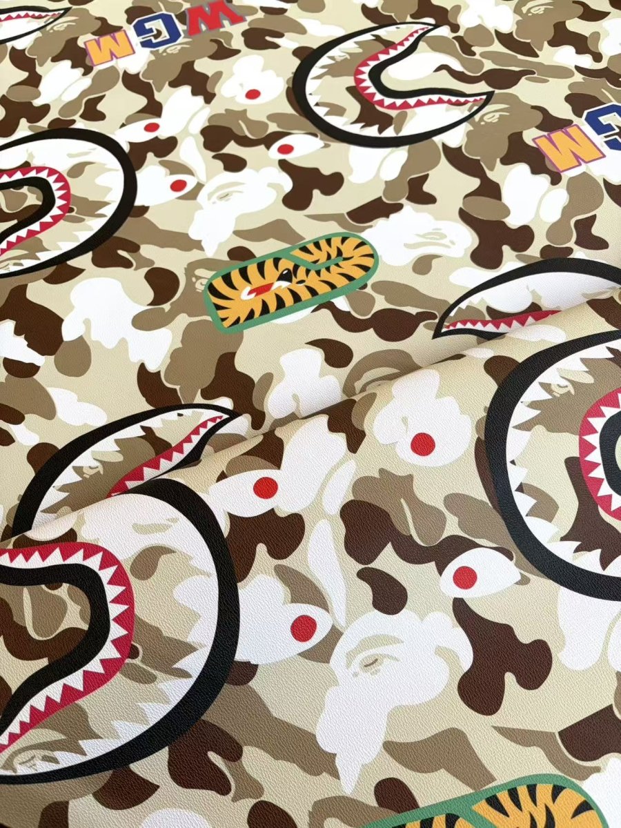 New WGM Bape Custom Sneaker Leather Sheet for DIY Crafts - mingfabricstore