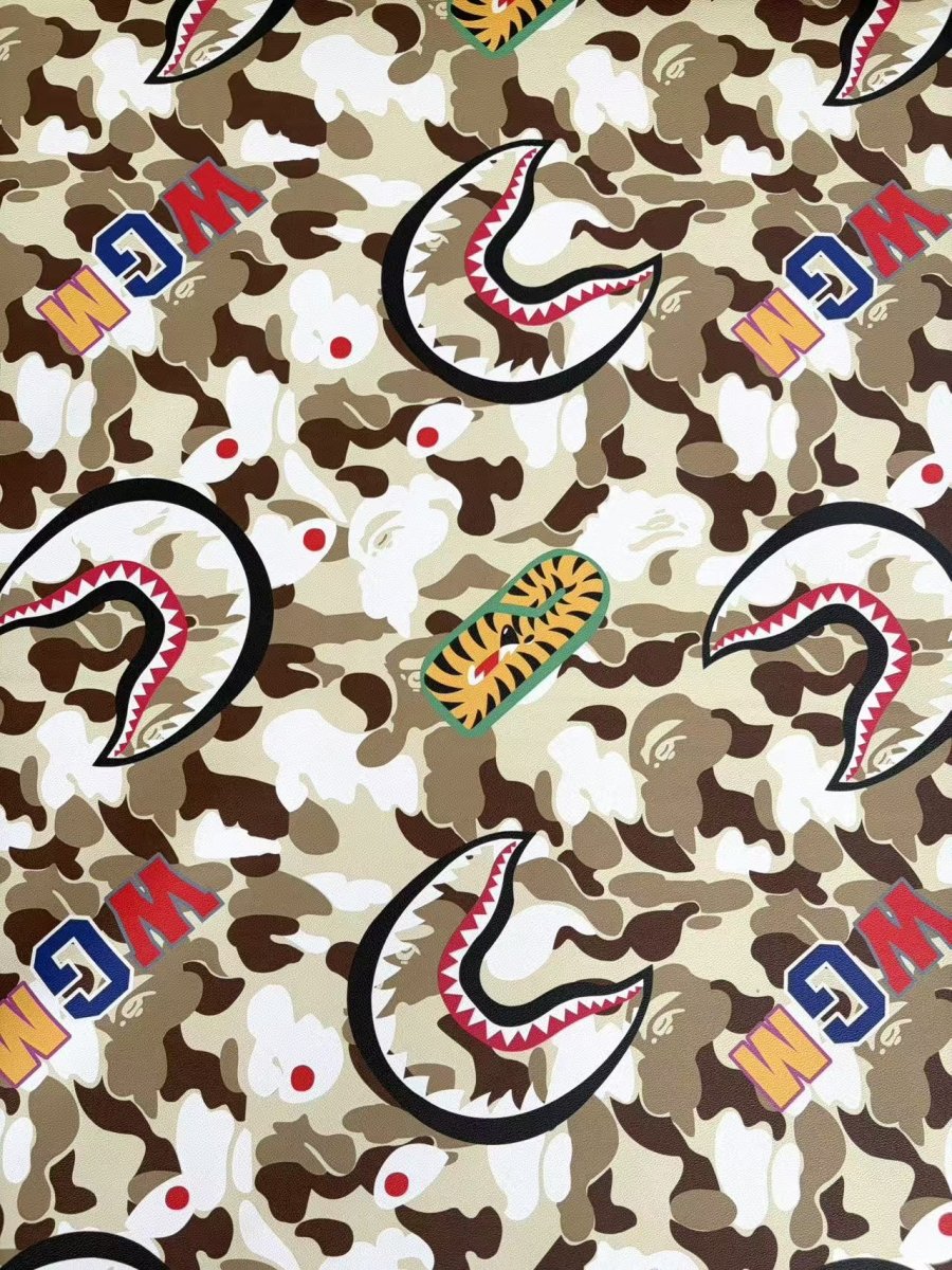 New WGM Bape Custom Sneaker Leather Sheet for DIY Crafts - mingfabricstore