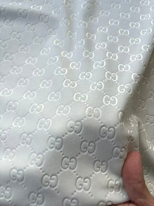New White Gucci Velvet for Bespoke Suit Custom DIY Sneakers Car Headline Upholstery - mingfabricstore