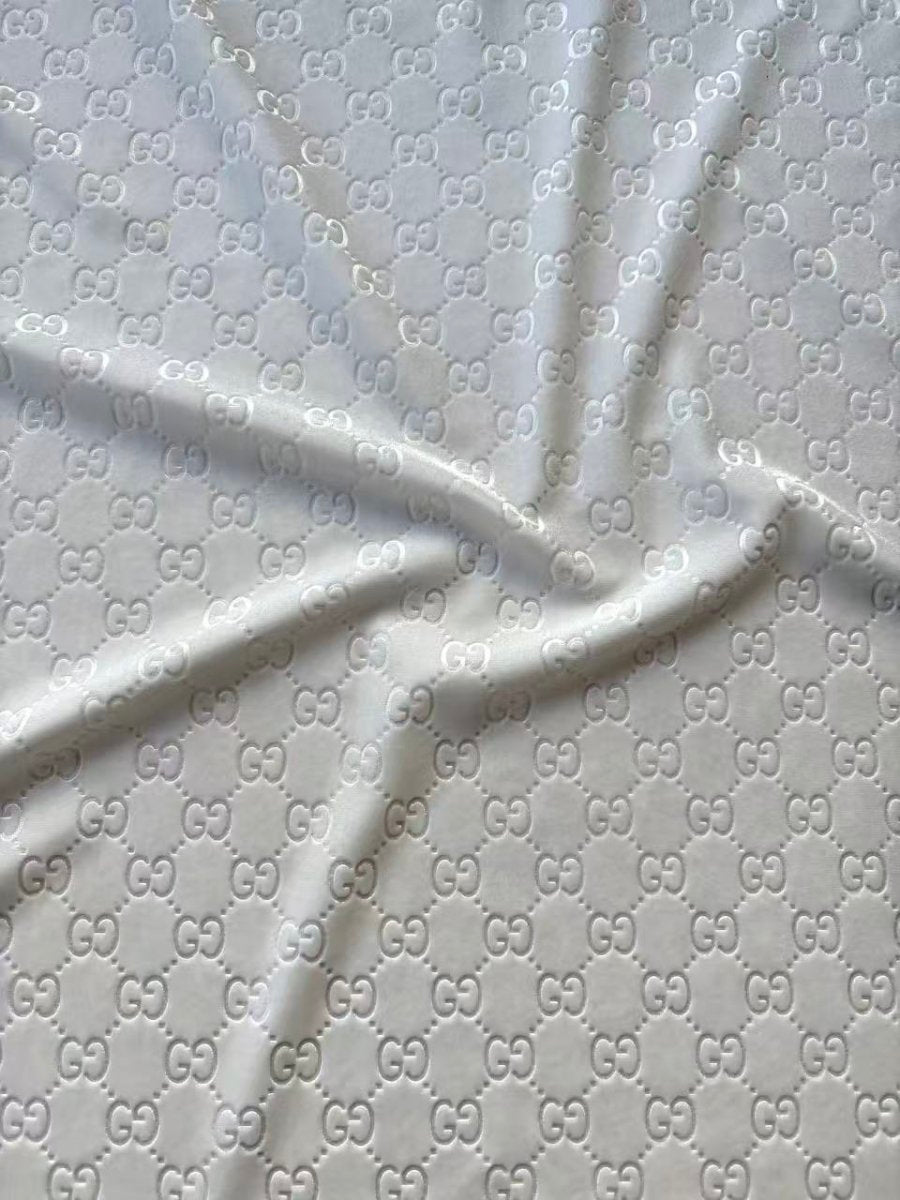 New White Gucci Velvet for Bespoke Suit Custom DIY Sneakers Car Headline Upholstery - mingfabricstore