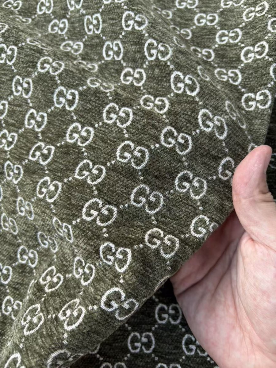 Olive Green Gucci Chenille Sofa Upholstery Fabric for Beach Bag Furniture Custom - mingfabricstore