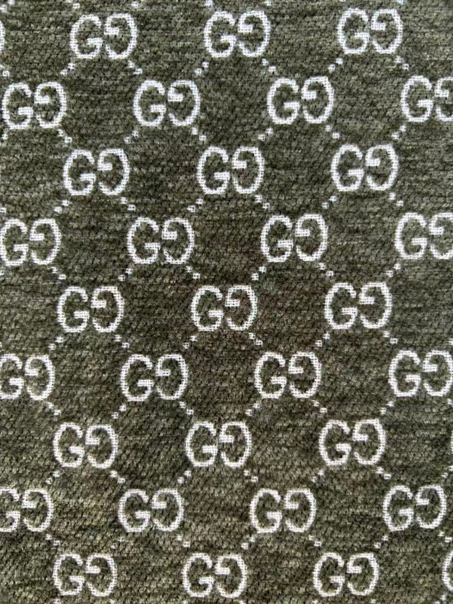 Olive Green Gucci Chenille Sofa Upholstery Fabric for Beach Bag Furniture Custom - mingfabricstore