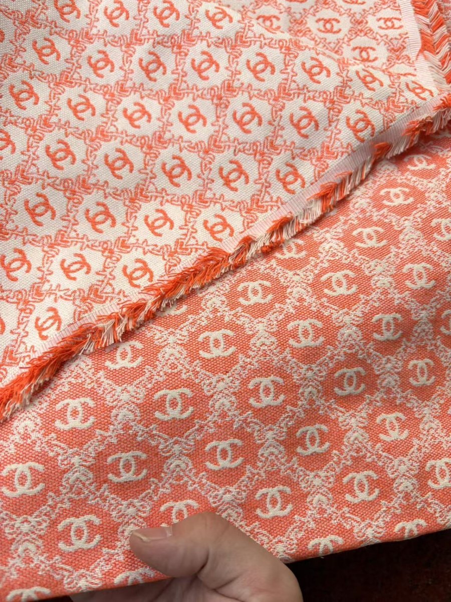 Orange Chanel Sewing Fabric Sold by Yard for DIY Crafts Bespoke - mingfabricstore