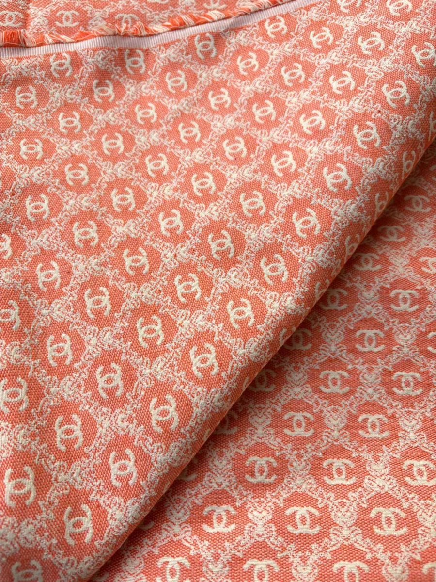 Orange Chanel Sewing Fabric Sold by Yard for DIY Crafts Bespoke - mingfabricstore