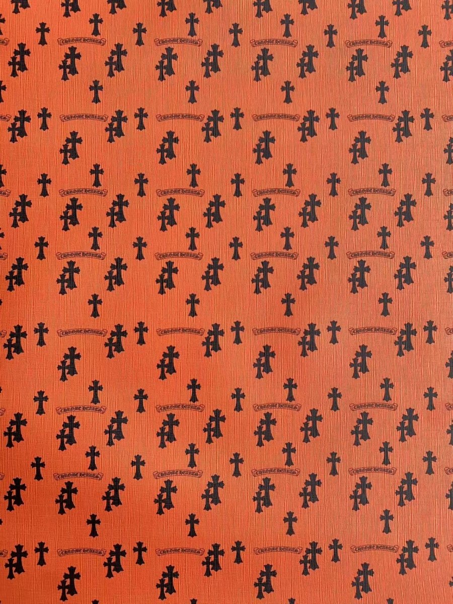 Orange Chrome Hearts Leather Sheet for Handmade DIY Crafts - mingfabricstore