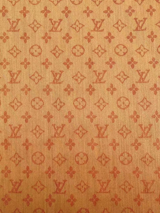 Orange Denim Jeans LV Fabric for Handmade Custom Clothing - mingfabricstore