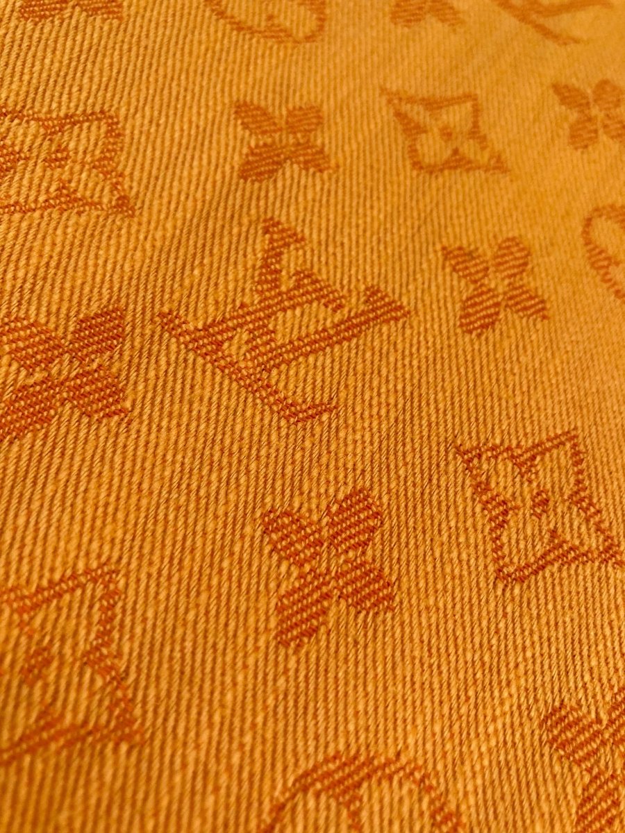 Orange Denim Jeans LV Fabric for Handmade Custom Clothing - mingfabricstore