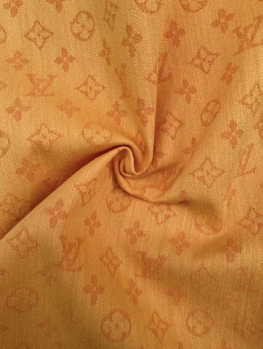 Orange Denim Jeans LV Fabric for Handmade Custom Clothing - mingfabricstore