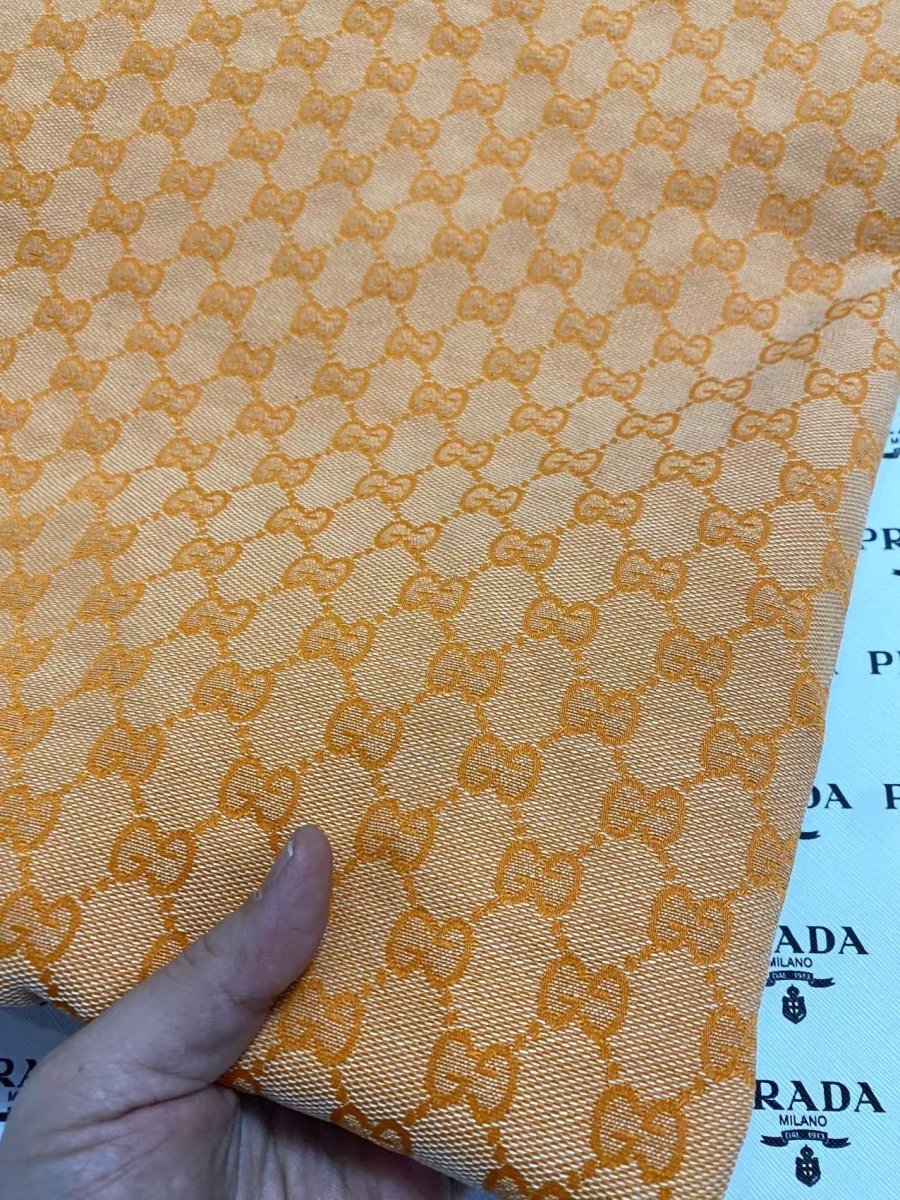 Orange Gucci Jacquard Fabric for Handmade DIY Sewing Project - mingfabricstore
