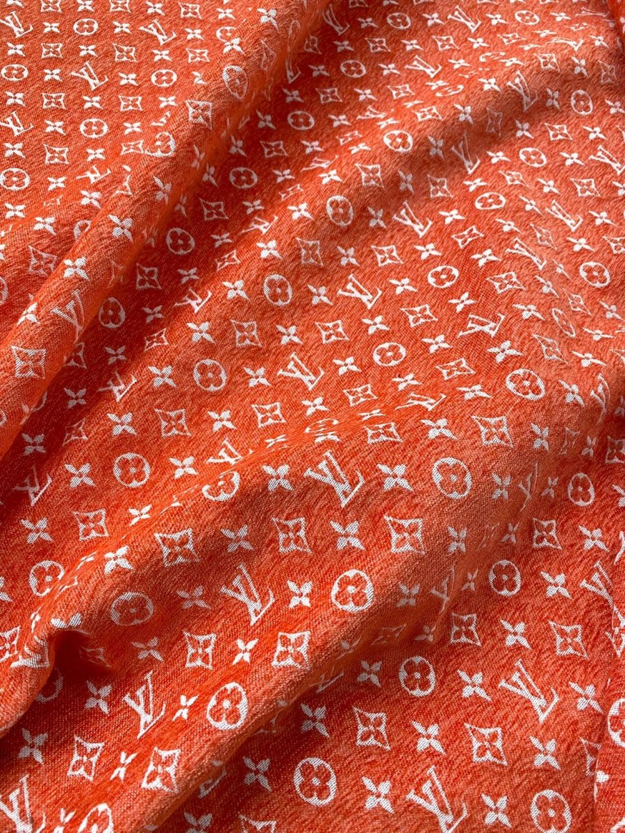 Orange Louis Vuitton LV Chenille Fabric for Sofa Furniture Sewing Upholstery - mingfabricstore