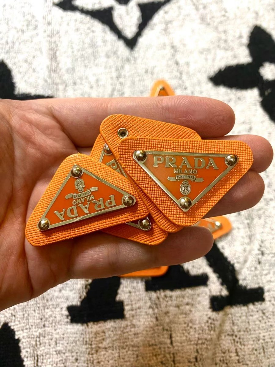 Orange Prada Badge Metal Handmade Accessory - mingfabricstore