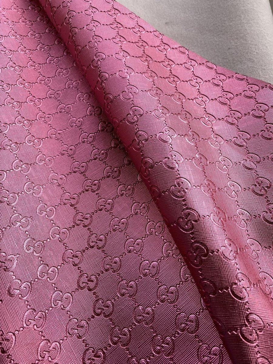 Peach Pink Shiny Soft Gucci Leather Fabric for Nail Art Shoes Custom Sewing Projects - mingfabricstore