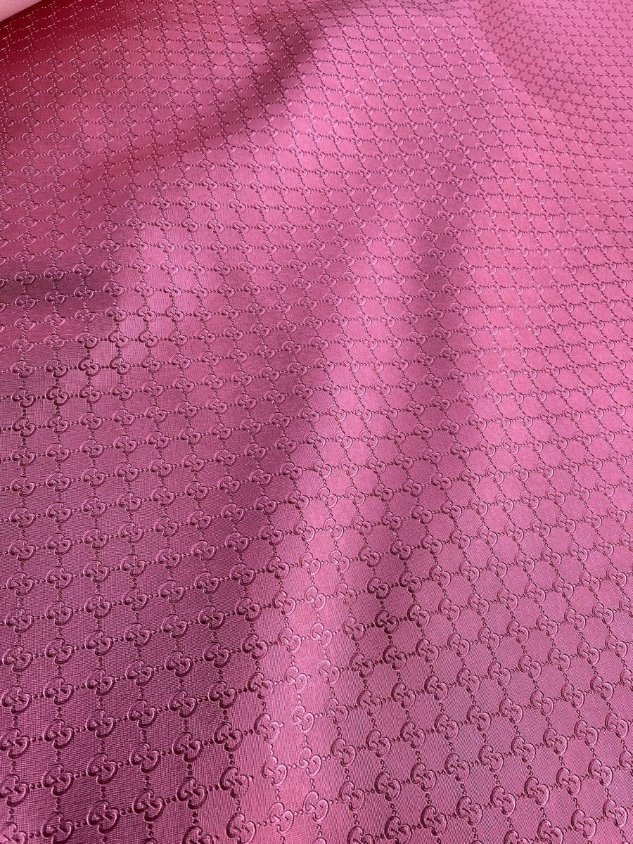 Peach Pink Shiny Soft Gucci Leather Fabric for Nail Art Shoes Custom Sewing Projects - mingfabricstore