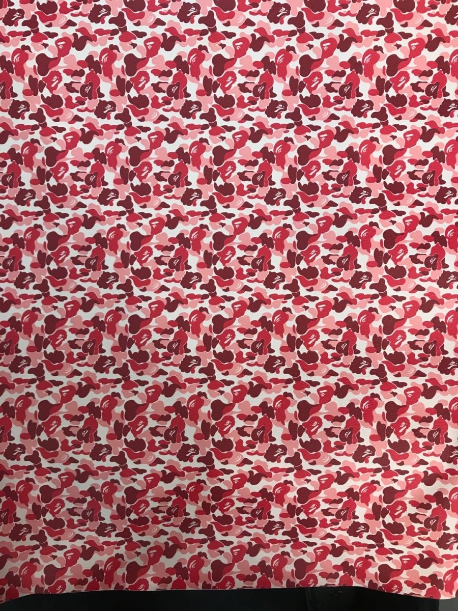Pink Bape Leather Custom Material for Custom Sneaker - mingfabricstore