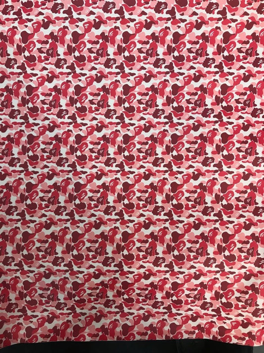 Pink Bape Leather Custom Material for Custom Sneaker - mingfabricstore