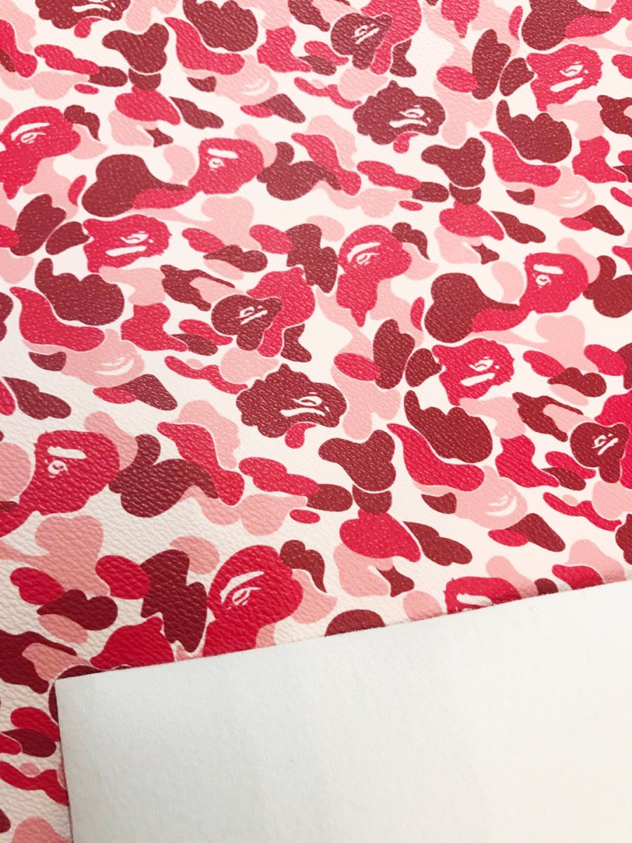 Pink Bape Leather Custom Material for Custom Sneaker - mingfabricstore