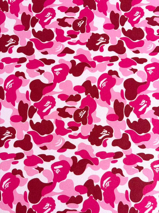Pink Camo Bape Suede Upholstery Fabric for Car Headliner Speaker Cover DIY - mingfabricstore