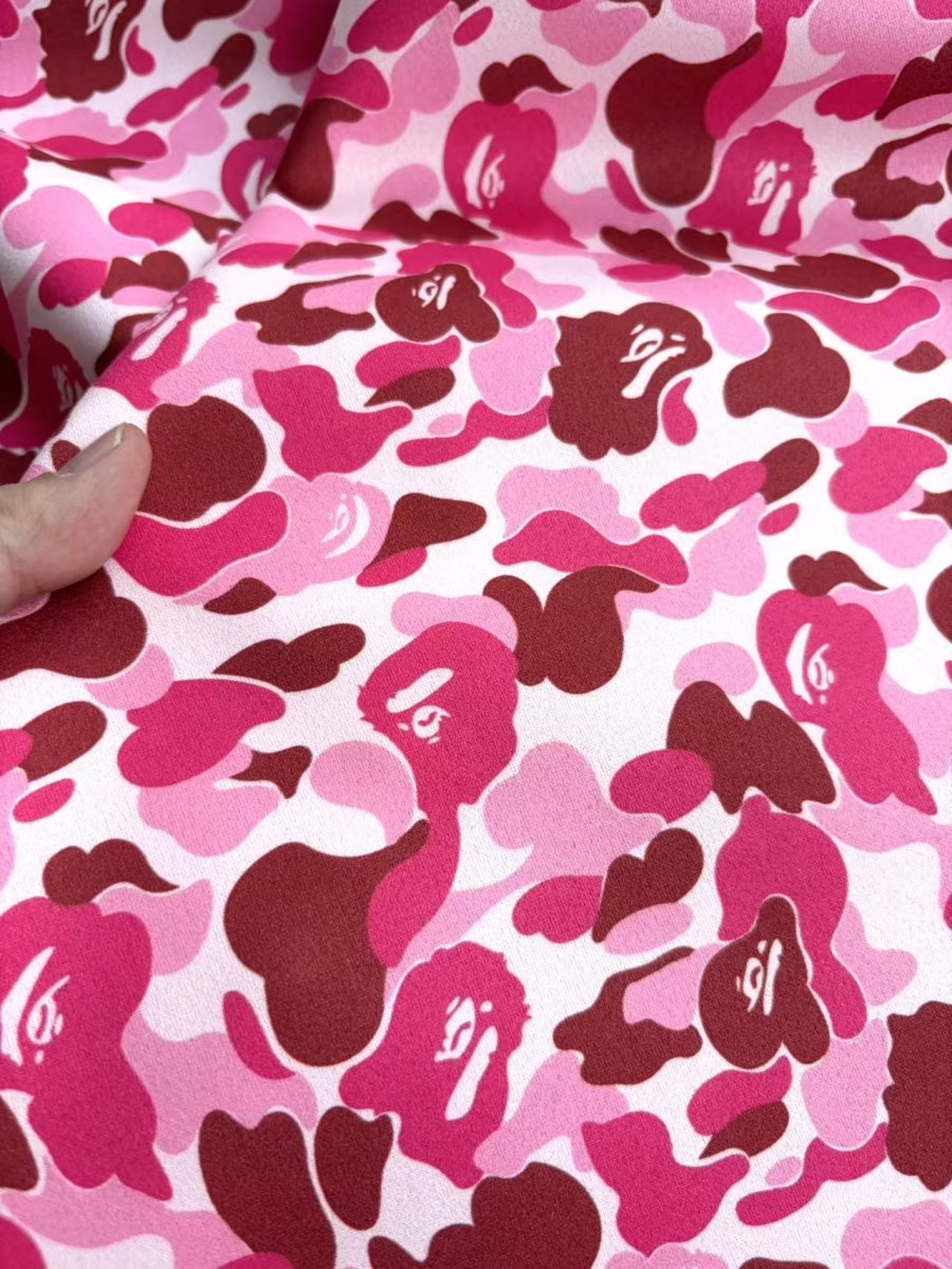 Pink Camo Bape Suede Upholstery Fabric for Car Headliner Speaker Cover DIY - mingfabricstore