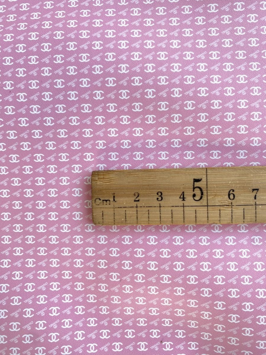 Pink Chanel Mini Size Leather for Doll Making Custom Projects - mingfabricstore