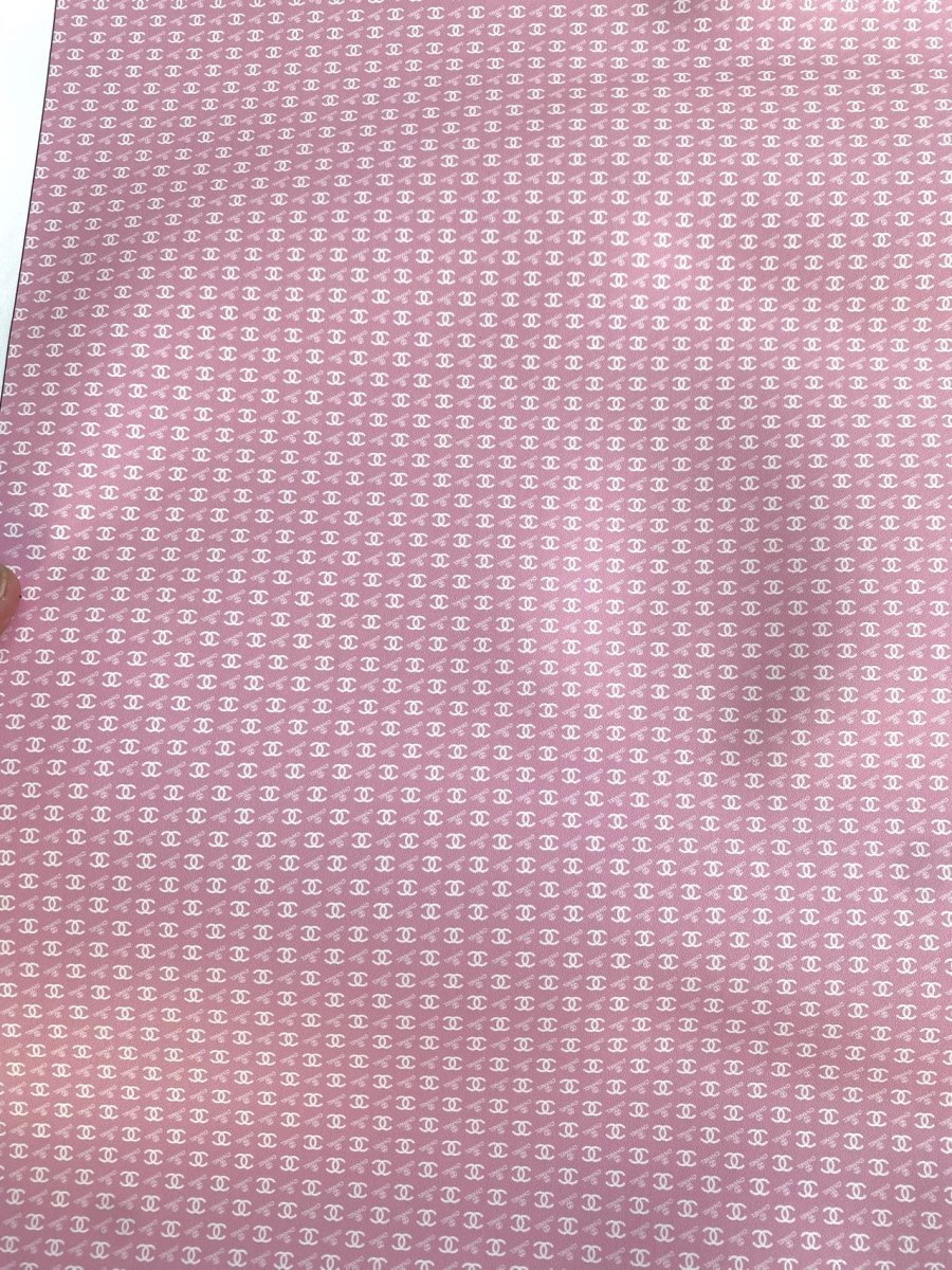 Pink Chanel Mini Size Leather for Doll Making Custom Projects - mingfabricstore