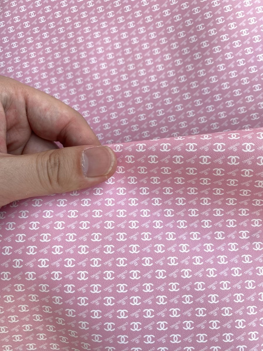 Pink Chanel Mini Size Leather for Doll Making Custom Projects - mingfabricstore
