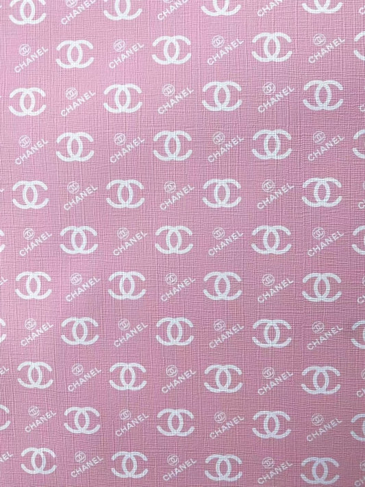 Pink Chanel Shoe Leather Fabric for Sneaker DIY Sewing Projects - mingfabricstore
