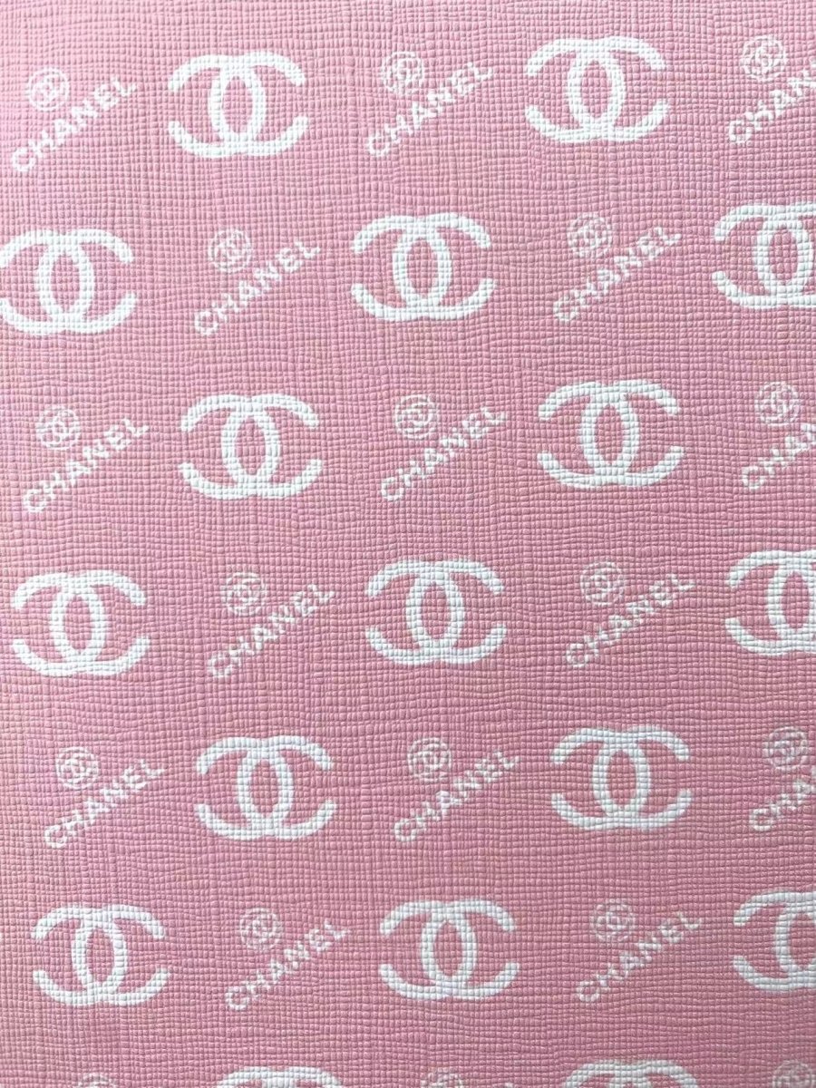 Pink Chanel Shoe Leather Fabric for Sneaker DIY Sewing Projects - mingfabricstore