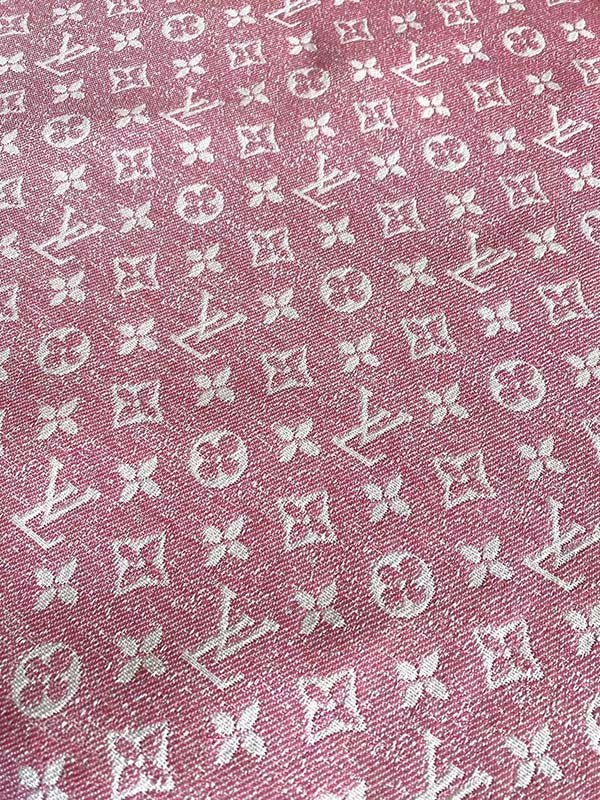 Pink Chenille LV Designer Fabric for Sewing Project - mingfabricstore
