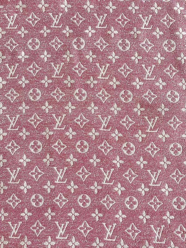 Pink Chenille LV Designer Fabric for Sewing Project - mingfabricstore