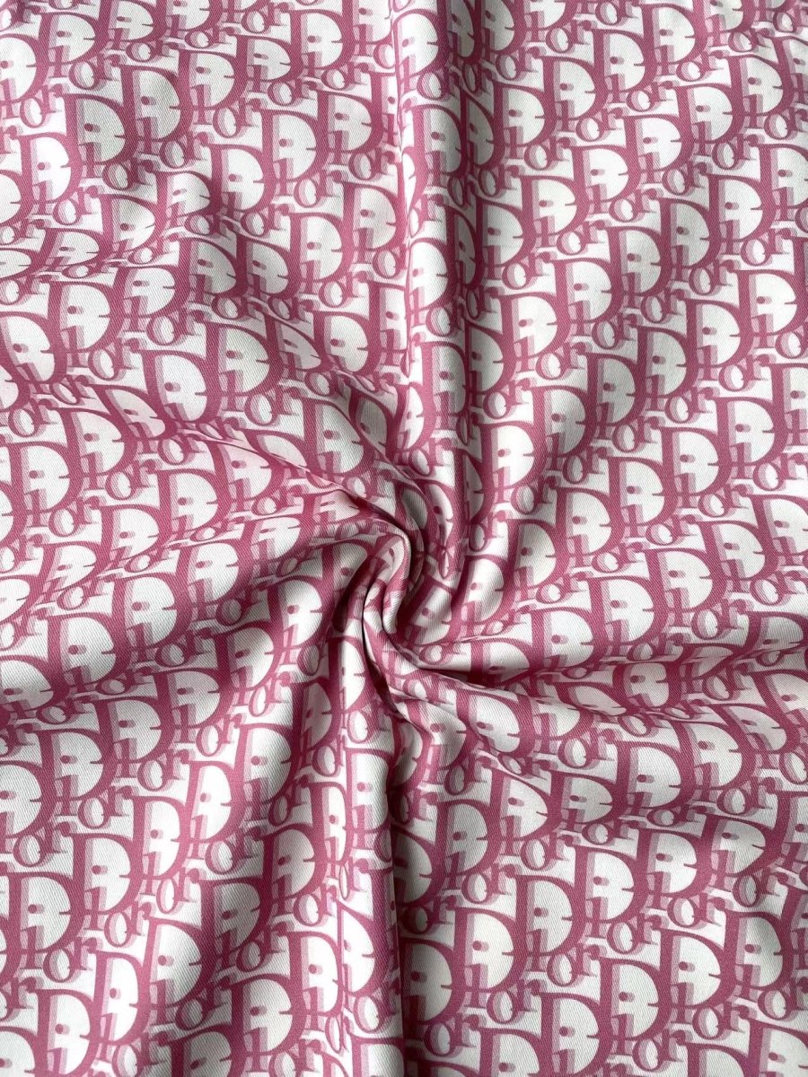 Pink Dior Cotton Sewing Fabric Sold by Yard for Handmade DIY Projects - mingfabricstore