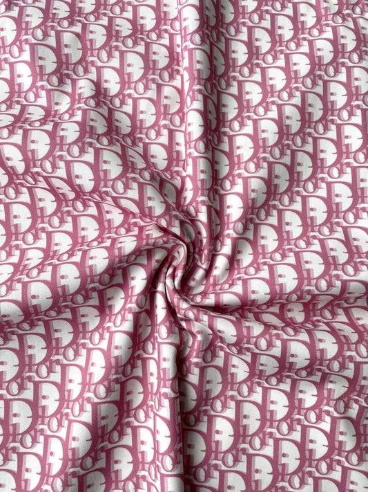 Pink Dior Cotton Sewing Fabric Sold by Yard for Handmade DIY Projects - mingfabricstore