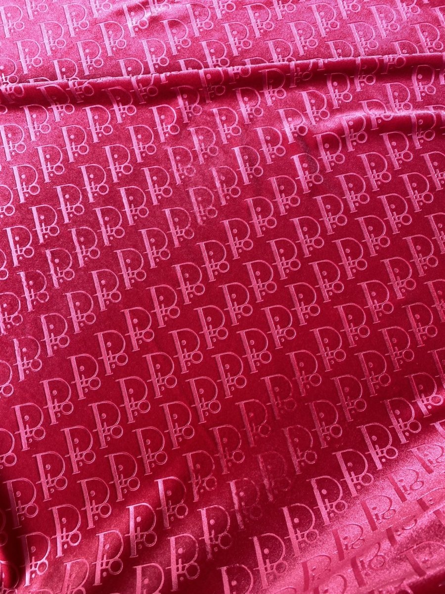 Pink Dior Velvet for Shoes Custom Sneakers Designer Fabric by the Yard - mingfabricstore