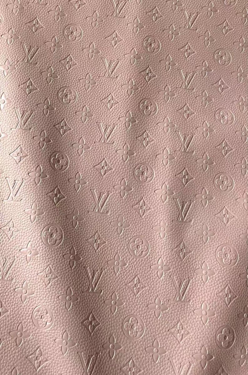 Pink Embossed LV Soft Leather for Custom Sneakers - mingfabricstore