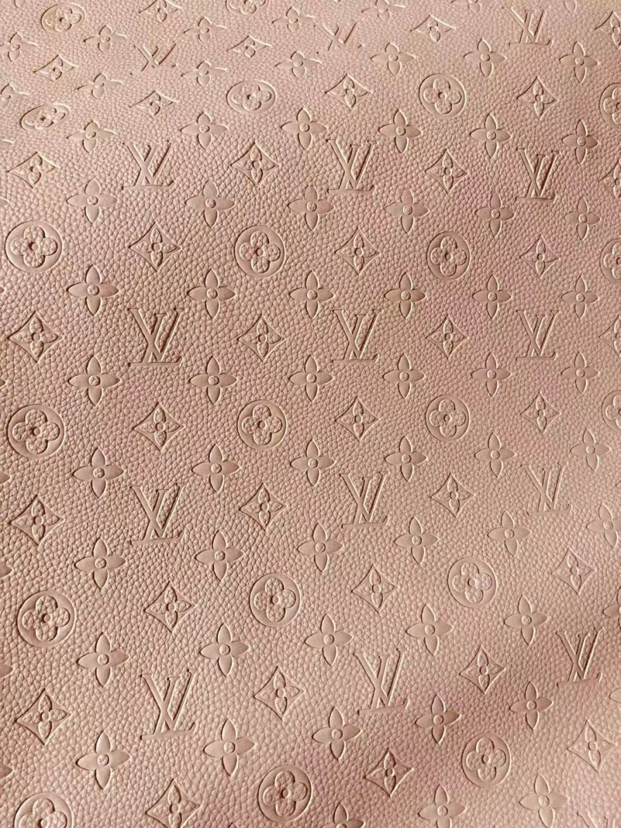 Pink Embossed LV Soft Leather for Custom Sneakers - mingfabricstore