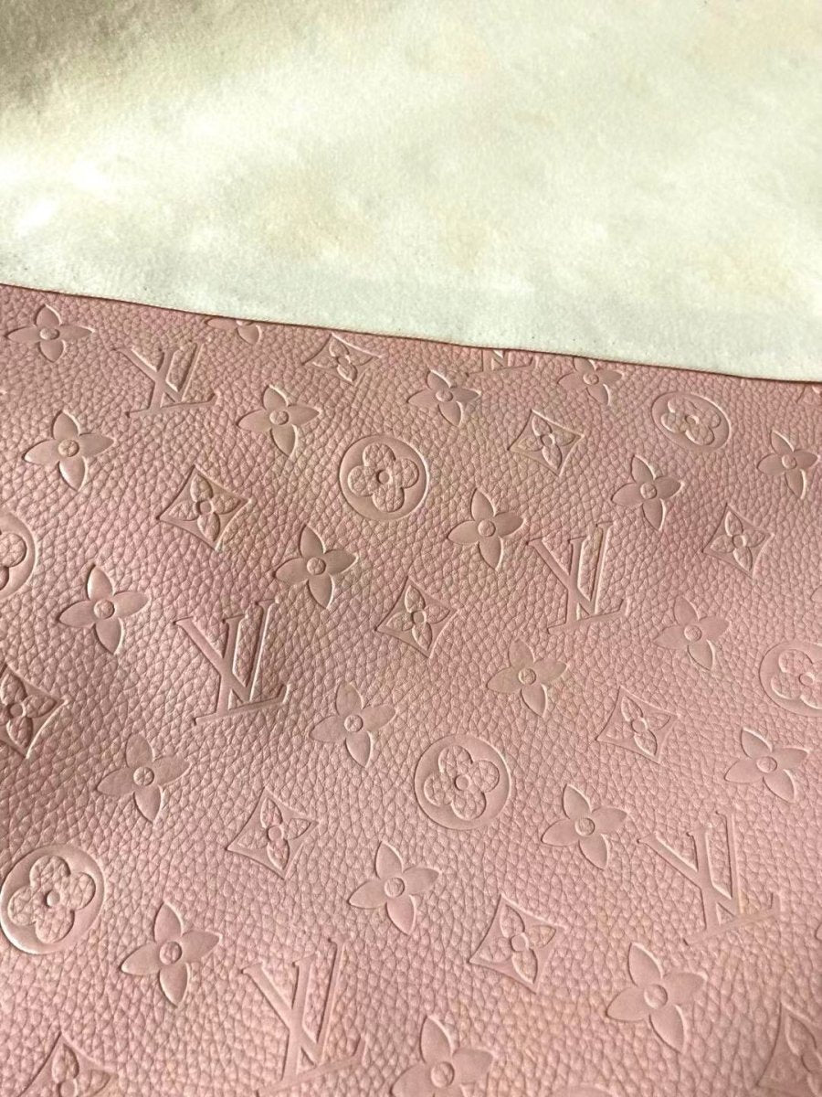 Pink Embossed LV Soft Leather for Custom Sneakers - mingfabricstore