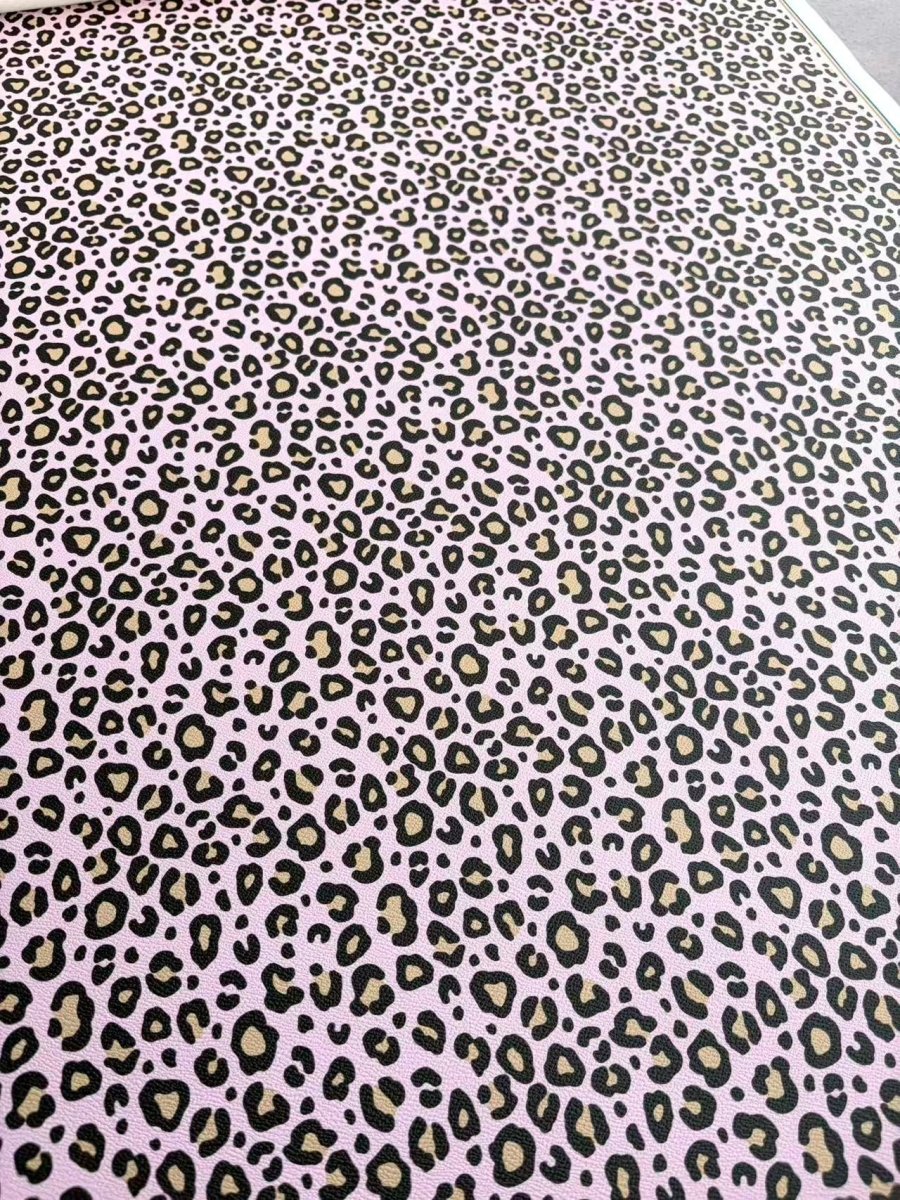 Pink Leopard Leather Sheet for Boujee Custom Crafts Projects - mingfabricstore
